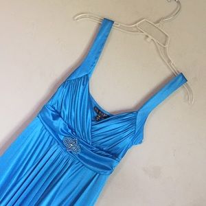 Beautiful Satin type Blue dress.